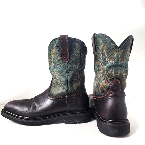 Ariat Sierra Steel Toe Work Boots Brown/Green 9 D